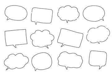 シンプルな吹き出しイラスト素材セット