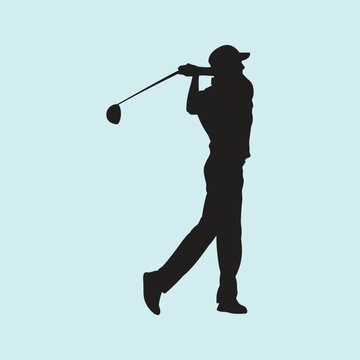 recommend clip art: Golf Player Athlete Posed Silhouette Vector