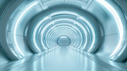 Fototapeta premium Futuristic Tunnel with Glowing Lights