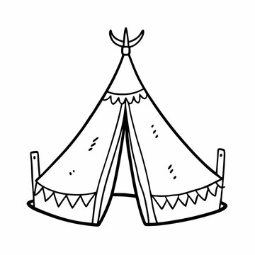recommend clip art: Hand Drawn Circus Tent Illustration with Minimalist Design