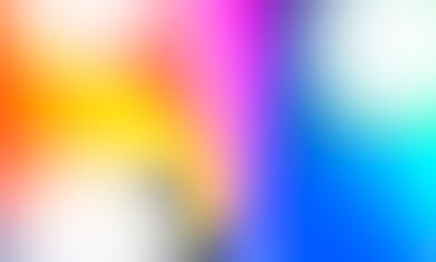 Abstract blurred background image of blue, pink, red, yellow colors gradient used as an illustration. Designing posters or advertisements.