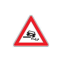 Road Sign Pedestrian Crossing icon. Silhouette style. Vector icon.