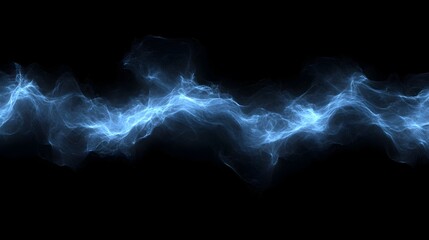 Intense Blue Glow of Supernatural Electricity Surging Through Darkness