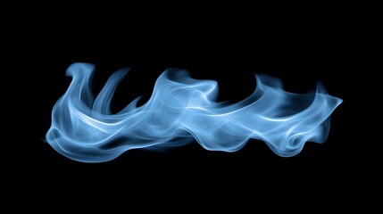 Smooth Flowing Blue Flame with Wispy Edges on Dark Background