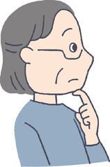 考え事をしているシニア女性の横顔