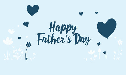 Happy Father's Day logo design, Handwritten text with Father's Day with love vector logo, love for fathers.