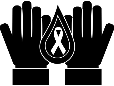 recommend clip art: support illustration ribbon silhouette awareness logo health icon care outline hope disease aids illness medicine red medical charity help shape for vector graphic background