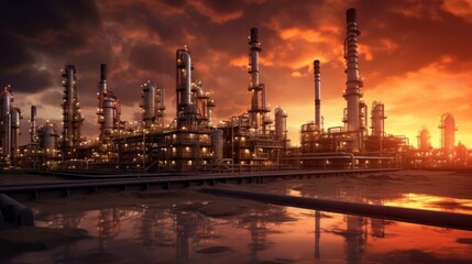 Fototapeta premium Industrial Sunset