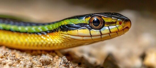 Obraz premium Small Garter Snake Close Up