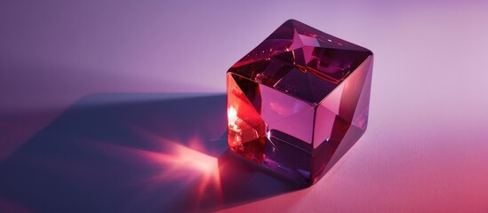 Cube Ruby On Purple Background