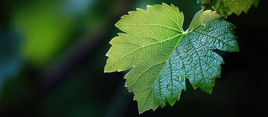 Green Leaf Of Rare Grapes High Quality Photo