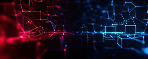 Fototapeta premium Digital background perfect for tech processes, neural networks, artificial intelligence, data transfer and encryption, digital archives, sound and graphic presentations, science, education, etc.