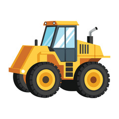 wheel loader on white background