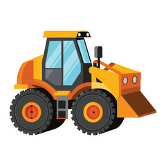 wheel loader on white background