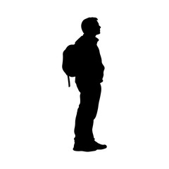Black silhouette of a anthropologist