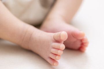 Newborn Baby feet close up