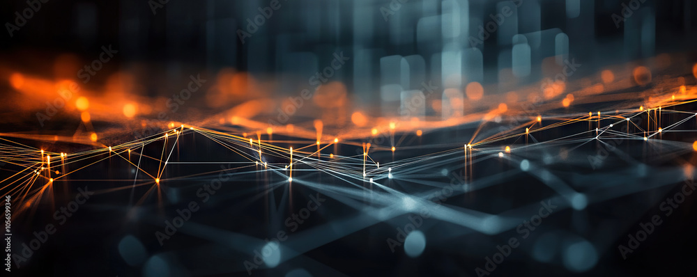 Poster digital background perfect for tech processes, neural networks, artificial intelligence, data transf