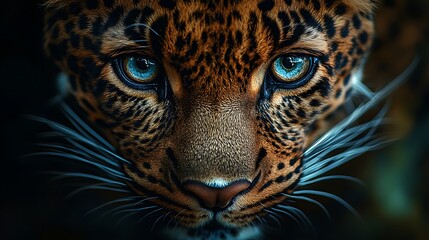 Obraz premium Aggressive leopard images with intense, fierce gaze in wallpaper