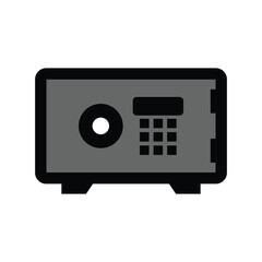 Fototapeta premium Money safe box icon logo design template isolated illustration