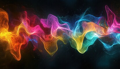 Obraz premium An abstract representation of quantum entanglement, with vibrant colors and dynamic shapes