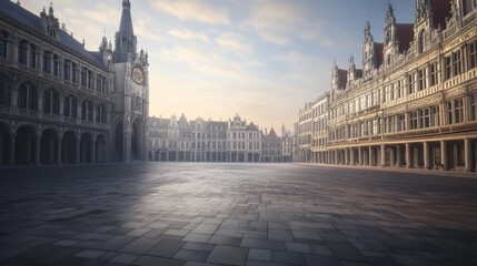 Obraz premium Historic square in early morning light