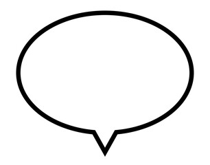 シンプル　白　黒縁　楕円　吹き出し　ベクター　セリフ　単体