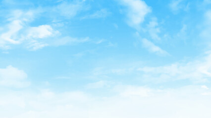 Vibrant Blue Sky with White Clouds in a Beautiful Summer Day stock photo. Vector illustration.