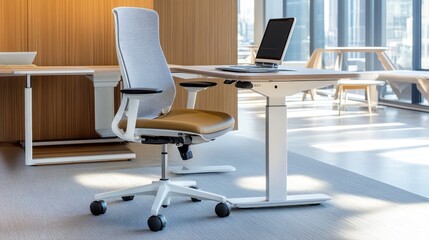 Modern Office Workspace with Ergonomic Chair