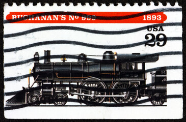 Postage stamp USA 1994 Buchanan's No. 999, locomotive