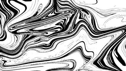 Beautiful abstract wallpaper. Marble texture. Unusual art technique. Black background, white waves. Creative artwork.