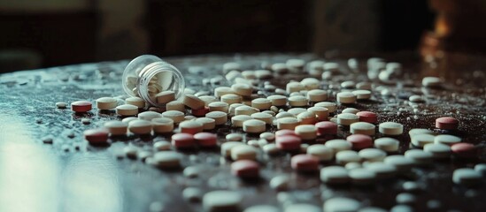 Tablets Are Scattered On The Table Dosage For The Patient