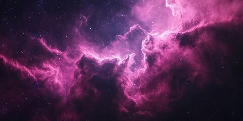 Obraz premium amazing nebula in space, pink and purple, smoke effect, stars