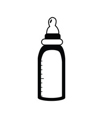 Baby bottle icon - simple feeding bottle on white background
