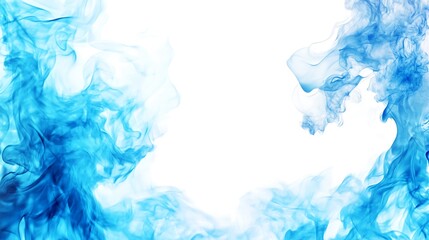 Blue flames against a white background