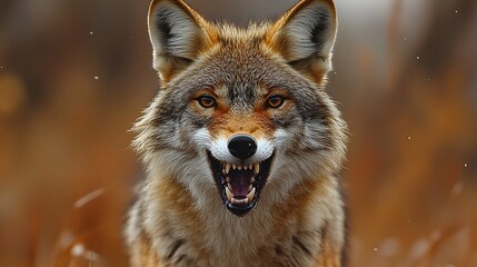 Obraz premium Dramatic African wolf hunting scenes illustrated in detailed wallpapers