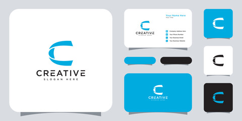 initial letter c logo vector design and business card