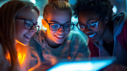 Students engaged in collaborative learning while exploring tech in a modern classroom