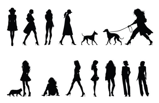 Architecture Black Silhouette Scale Figures 