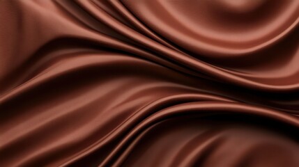 Elegant brown silk fabric with smooth, flowing texture, perfect for creating luxury designs or backgrounds.