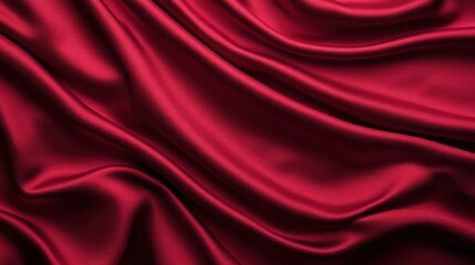 Fototapeta premium Luxurious red silk fabric with smooth folds and a rich texture, perfect for elegant backgrounds or fashion designs.