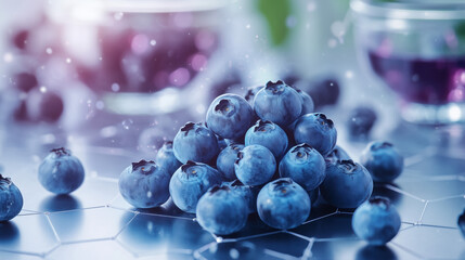 Blueberry Extract Advertisement: Promoting Brain Function, Antioxidant Benefits, and Vision Health Through a Stunning Hologram
