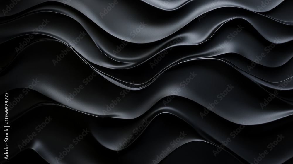 Aufkleber a black and white image of a wave with a black background