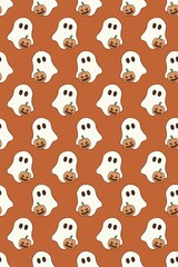 seamless pattern background with Pumpkin and ghost