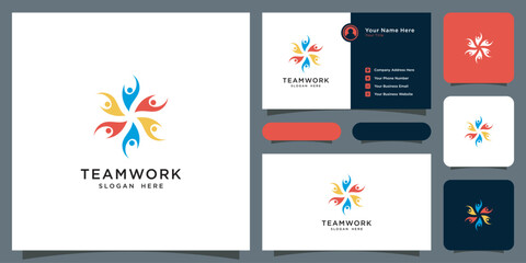 teamwork people community logo design