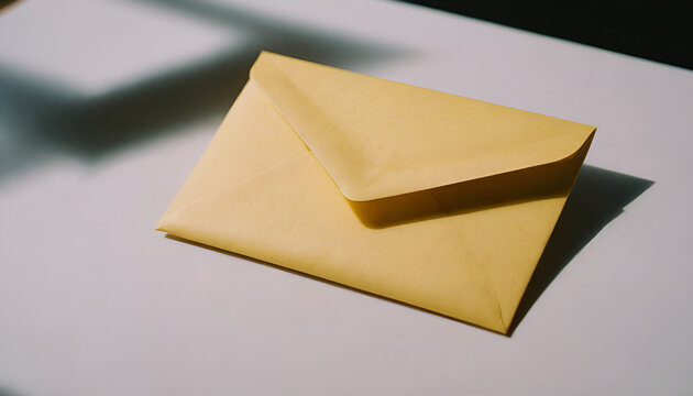 yellow envelope on a white table