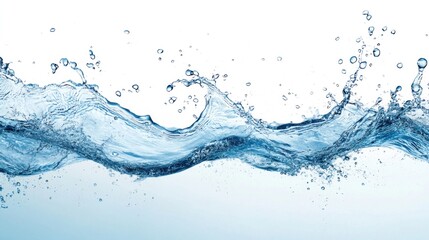 Dynamic Water Splash with Clear Drops and Waves