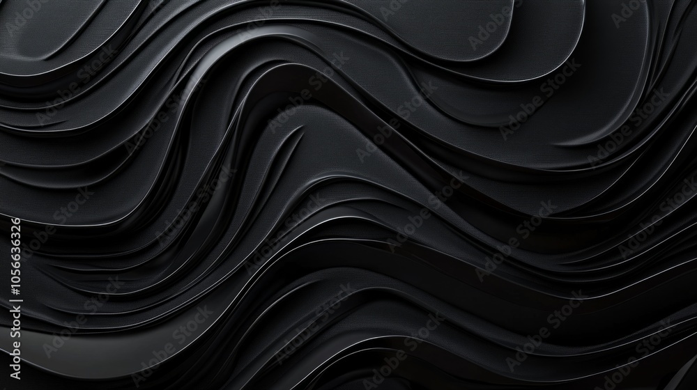 Poster a black and white image of a wave with a black background