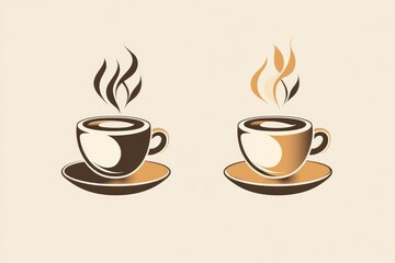 Obraz premium Two steaming cups of coffee creating a relaxing atmosphere