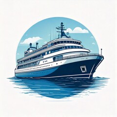 Obraz premium ferry transportation logo design in a flat art style