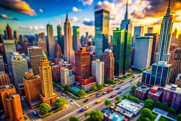 Fototapeta premium Blur the lines between reality and miniature with tilt-shift, adding a playful touch to your photography.